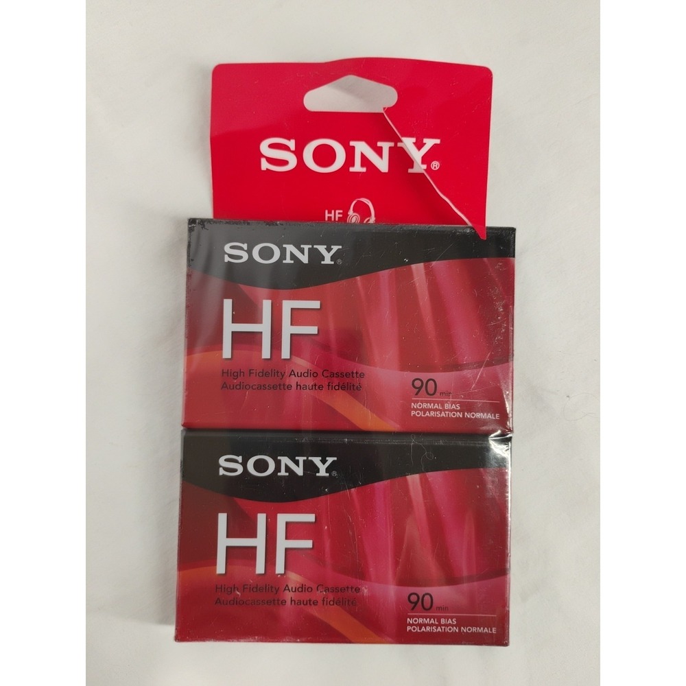 SONY 2 Pack HF Hi Fi Normal Bias Blank Audio Cassette Tapes 90 Min. NEW SEALED‎